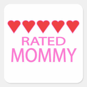Five Heart Mummy Square Sticker