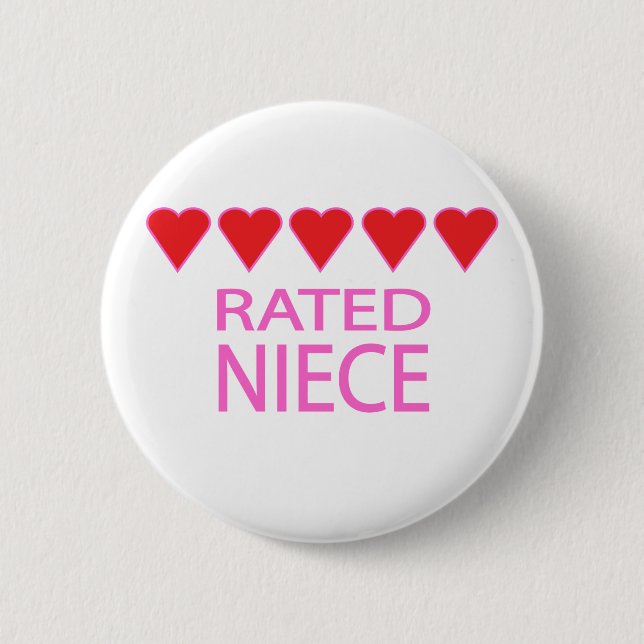 Five Heart Niece 6 Cm Round Badge (Front)