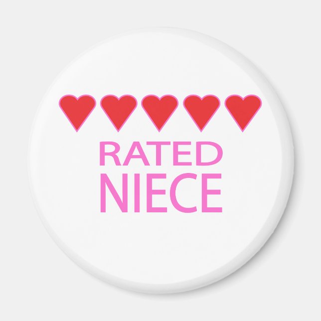 Five Heart Niece Magnet (Front)
