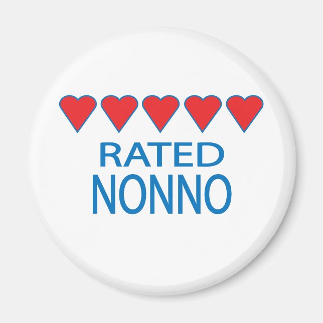 Five Heart Nonno Magnet (Front)