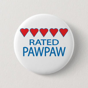 Five Heart PawPaw 6 Cm Round Badge