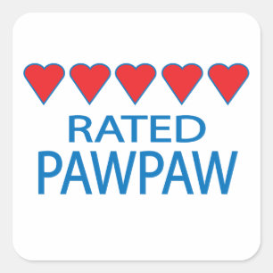 Five Heart PawPaw Square Sticker