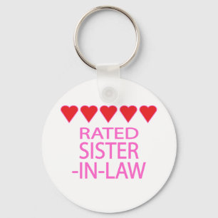 Five Heart Sister-In-Law Key Ring