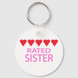 Five Heart Sister Key Ring