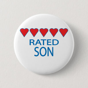 Five Heart Son 6 Cm Round Badge