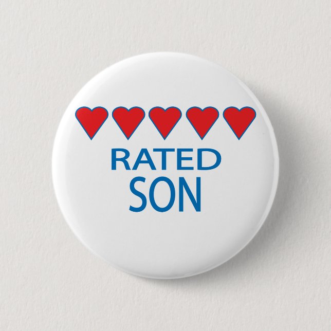 Five Heart Son 6 Cm Round Badge (Front)