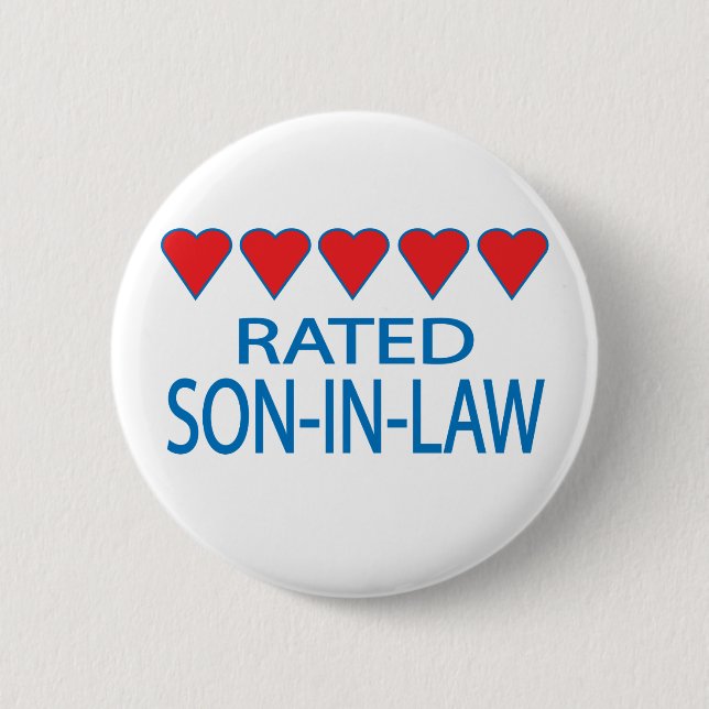 Five Heart Son-In-Law 6 Cm Round Badge (Front)