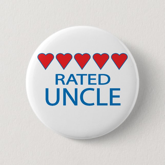 Five Heart Uncle 6 Cm Round Badge (Front)