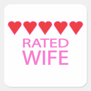 Five Heart Wife Square Sticker