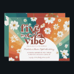 Five is a Vibe 5th Birthday | Retro Daisy Rainbow Invitation<br><div class="desc">Featuring retro rainbow background, watercolor daisy florals and trendy typography. Warm, vintage hues like cream, blush pink and burnt orange are taking over the event scene. The vintage aesthetics of the 1970s are front and centre in this groovy collection. The retro-inspired colour palettes will evoke a sense of comfort and...</div>