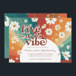 Five is a Vibe 5th Birthday | Retro Daisy Rainbow Invitation<br><div class="desc">Featuring retro rainbow background, watercolor daisy florals and trendy typography. Warm, vintage hues like cream, blush pink and burnt orange are taking over the event scene. The vintage aesthetics of the 1970s are front and centre in this groovy collection. The retro-inspired colour palettes will evoke a sense of comfort and...</div>
