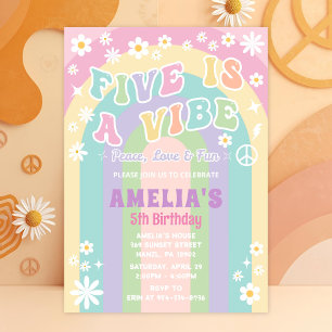 Five is a vibe birthday invitation