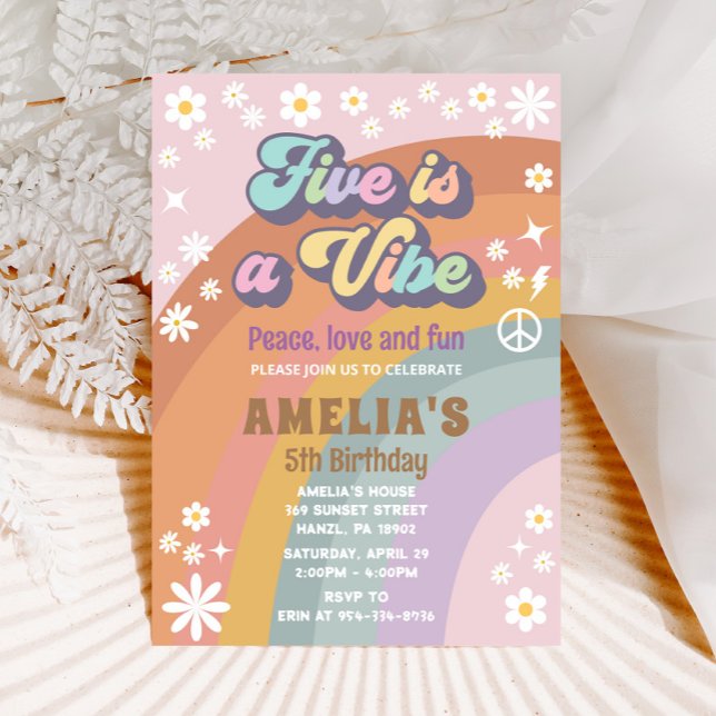 Five is a vibe birthday invitation (Creator Uploaded)