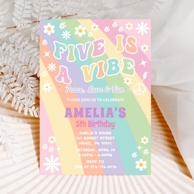 Five is a vibe birthday invitation (Creator Uploaded)