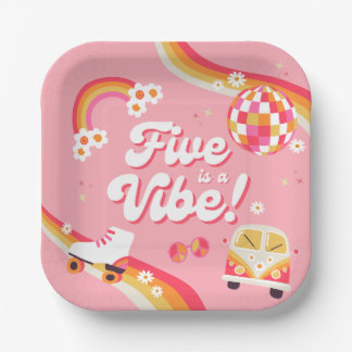 Five is a Vibe Birthday Plates