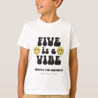 Five is a Vibe | Boys Happy Face 5th Birthday