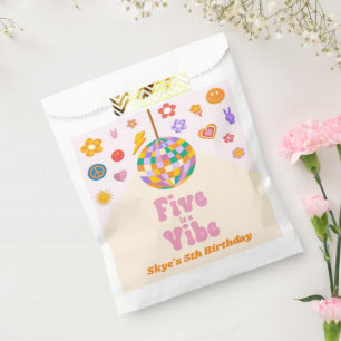 Five Is A Vibe Disco Ball 5th Birthday Party Favour Bag