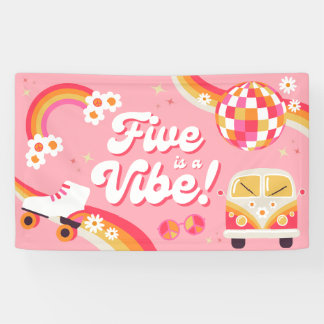 Five is a Vibe Retro Birthday Banner