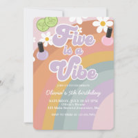Five is a vibe Spa Rainbow 5th Birthday