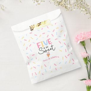 Five Is So Sweet Ice Cream 5th Birthday Party Favour Bag