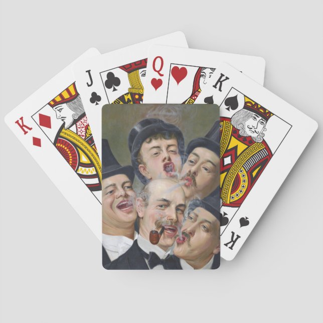 Five Jolly Smoking Men Playing Cards (Back)
