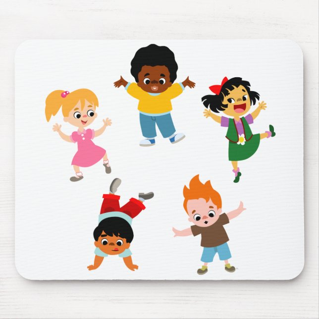 Five Kids Cartoon Mousepad (Front)