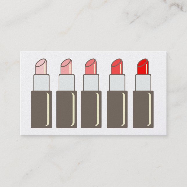 Five Lipsticks Makeup Artist Business Card (Front)