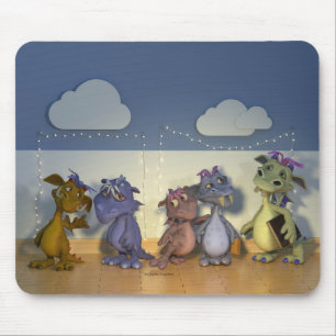 Five little dragons mouse pad