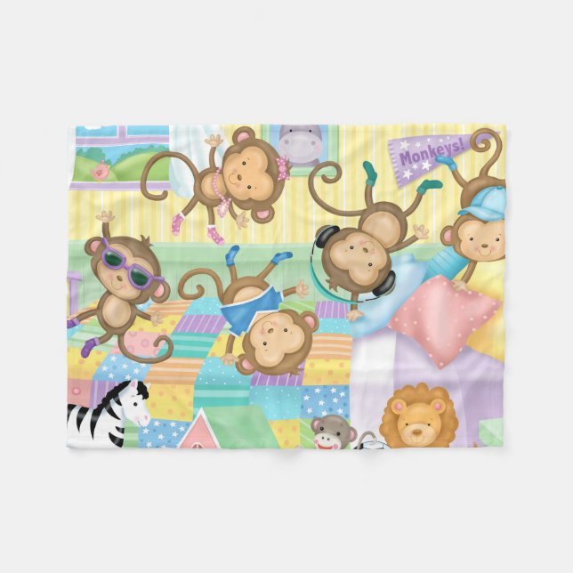 Five Little Monkeys Flannel Blanket (Front (Horizontal))