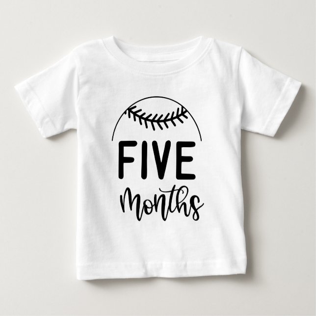 Five Months Baseball Baby Milestone - T-Shirt (Front)