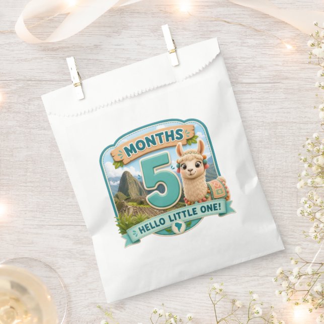 Five Months of Little Adventures Milestone Favour Bag (Clipped)