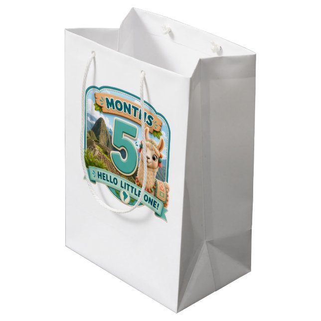 Five Months of Little Adventures Milstone Medium Gift Bag (Back Angled)
