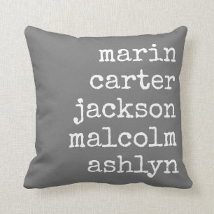 Five Names Personalised Mothers Day Throw Pillow