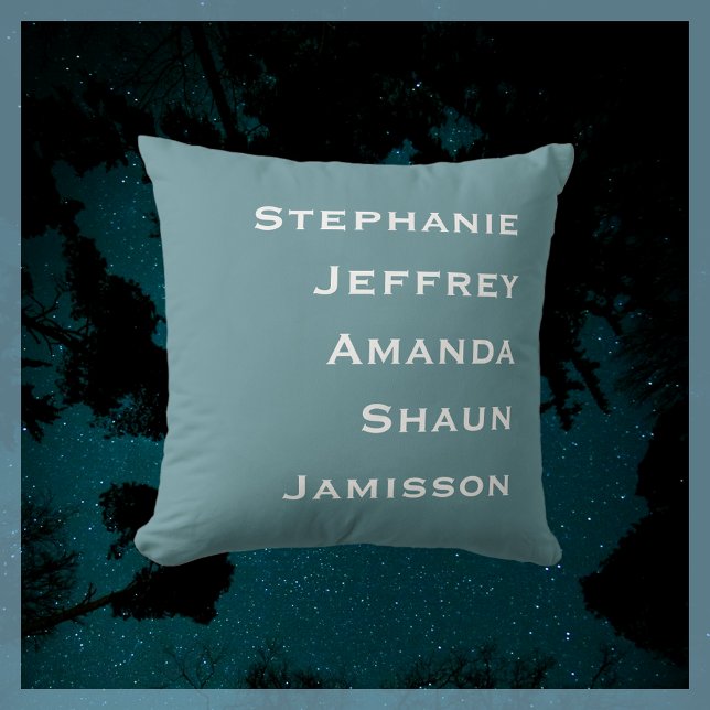 Five Names Powder Blue and White Square Cushion (Creator Uploaded)