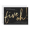 Five Oh 50th Birthday Black Gold Foil Stylish Chic