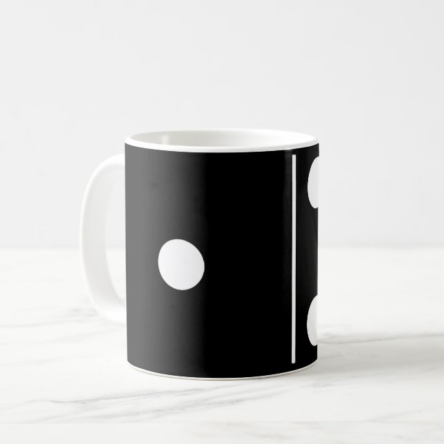 Five One Black Domino Mug (Front Left)