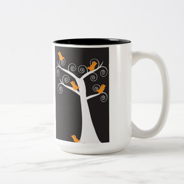 Five Orange Birds in a Tree Mug (Right)