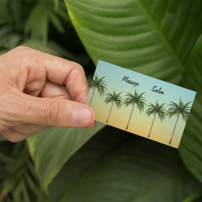 Five Palm Trees, beach life customisable       Magnetic Business Card (Creator Uploaded)