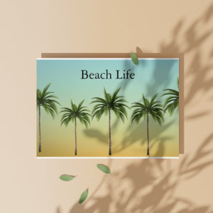 Five Palm Trees in a Row, beach life  Holiday Card
