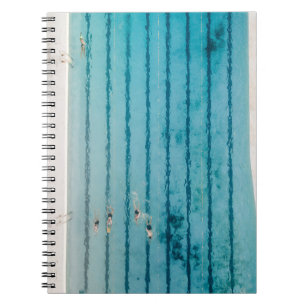 Five people swimming on pool notebook