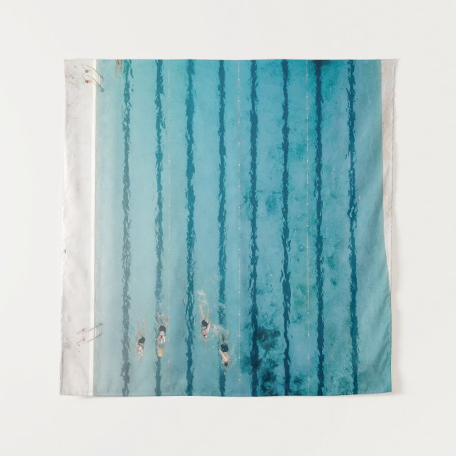 Five people swimming on pool tapestry (Front)