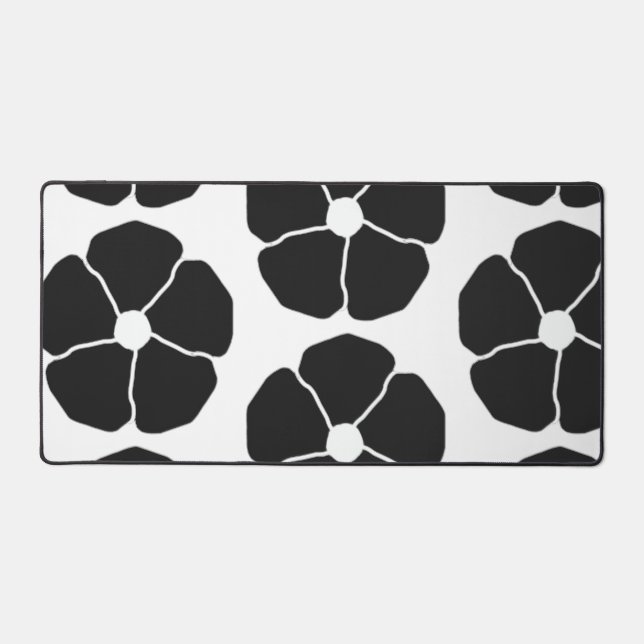 Five-Petal Black Flower Desk Mat (Front)