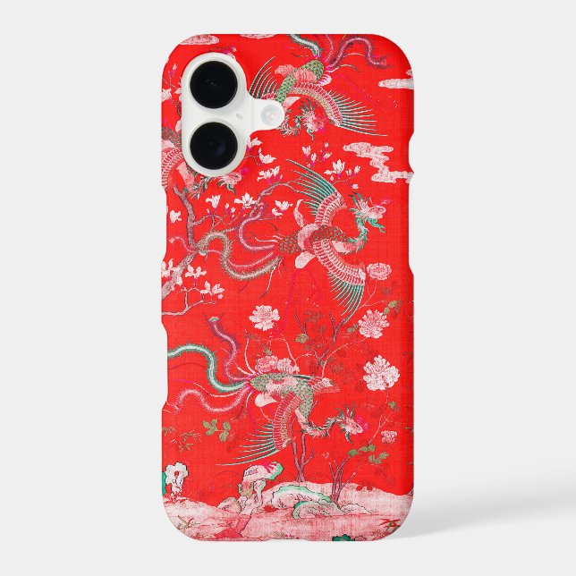 Five Phoenixes in Garden Chinese Red Floral  (Back)