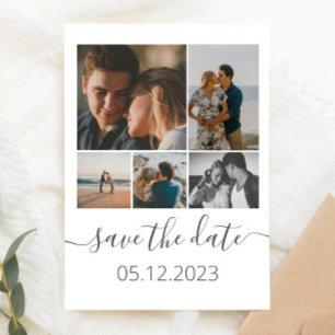 Five Photos Collage Inspiring Save the Date 