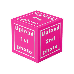 Five Photos on Pink Photo Cube