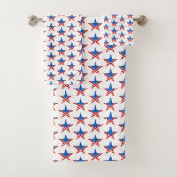 Five-point star with American flag colours