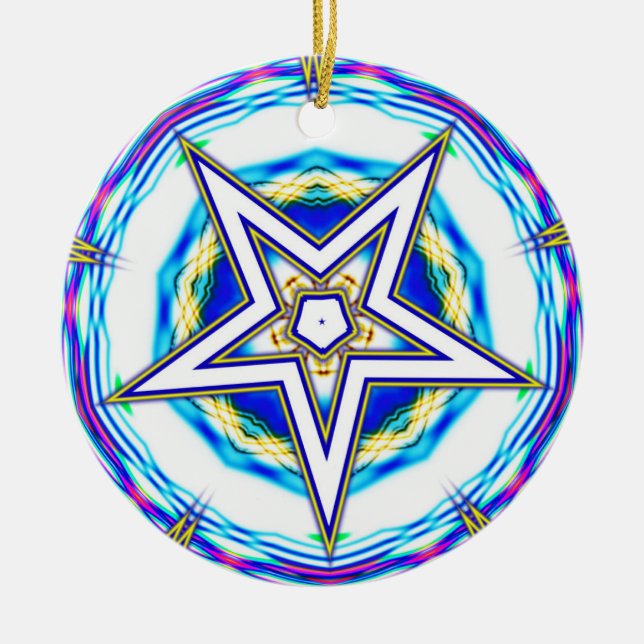 Five pointed star ceramic ornament (Front)