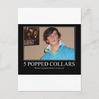 Five Popped Collars Cool Postcard