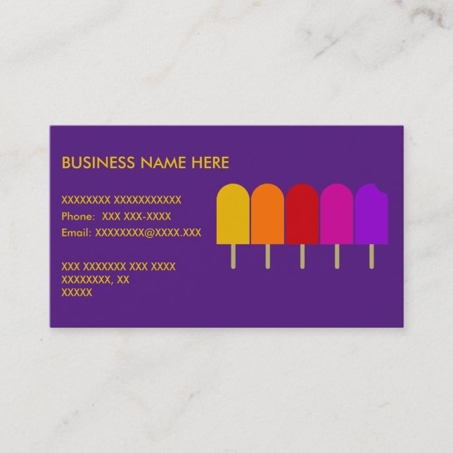 Five Popsicles Business Card (Front)