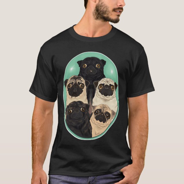 Five Pugs by FivePugs T-Shirt (Front)